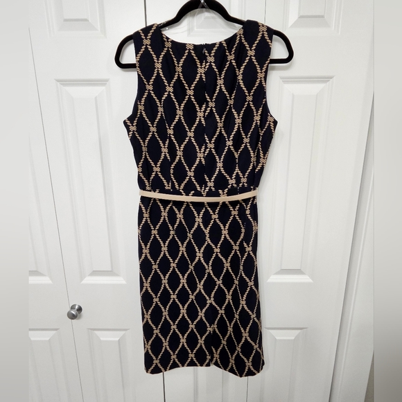 *Navy Belted Sheath Dress* - Picture 2 of 13